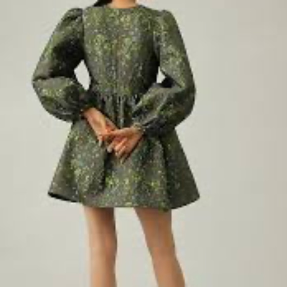 COREY LYNN CALTER DEEP-V JACQUARD DRESS - Picture 12 of 16